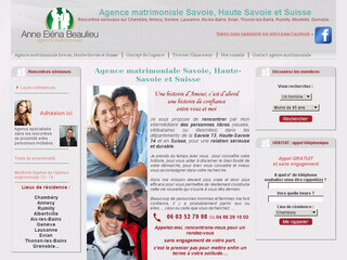 Agence matrimoniale Anne Elena Beaulieu Savoie et Haute-Savoie